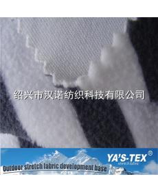 Retro full polyester gray and white striped fabric_single brushed single polar fleece_soft and warm fabric