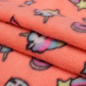 150D knitted polar fleece printed autumn and winter chemical fiber printed jacket fabric