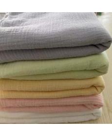 100% cotton plain double layer yarn A-grade maternal and infant grade solid color double layer yarn crepe 100% cotton do