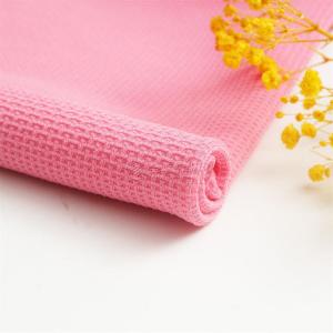 Manufacturer's ready stock waffle fabric, soft elastic, spring, summer and autumn pajamas, men's and women's T-shirt fab
