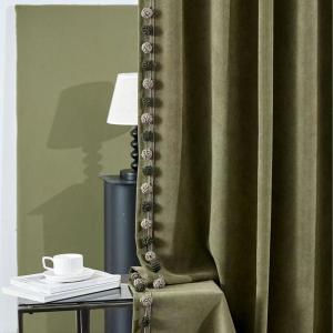 Curtains chenille cotton and linen black gold full blackout curtains cream mid-century style