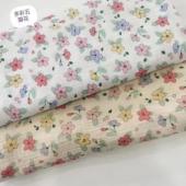 Double-layer yarn printed crepe maternal and infant grade pure cotton double-layer yarn fabric small floral home wear wa
